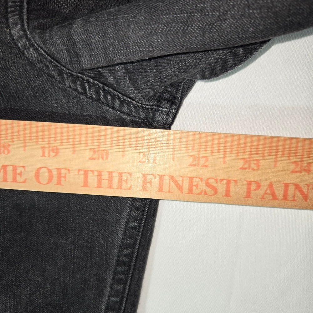 Levis Western Pearl Snap Black Denim Shirt Long Sleeve Standard Fit Mens Medium - Picture 6 of 7